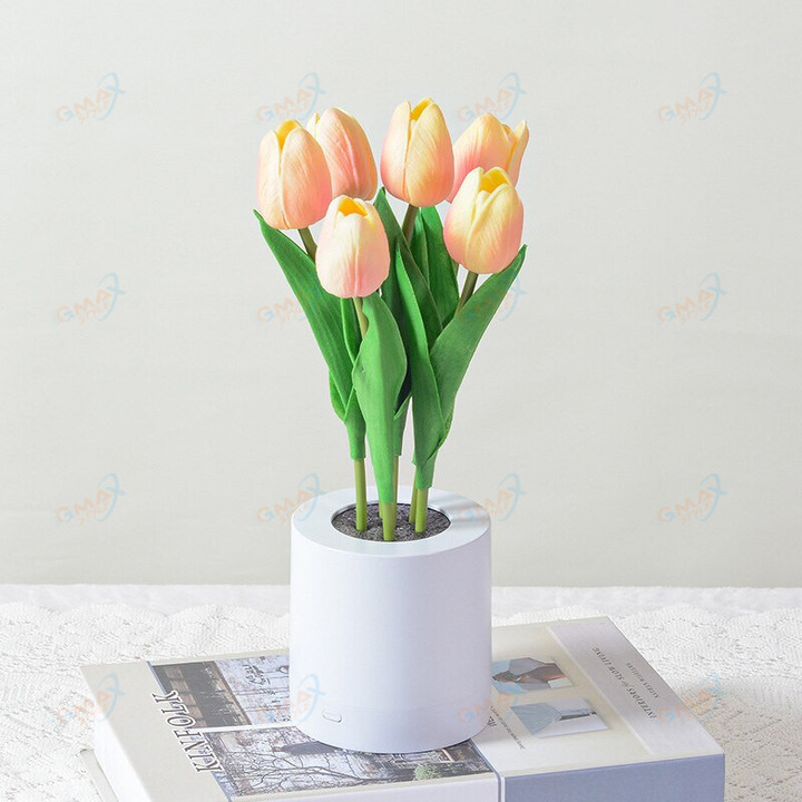 Artificial Tulip Sunflower Decorative Light Rechargeable Bedroom Lamp Creative Night Light for Kids Friend Birthday Holiday Gift