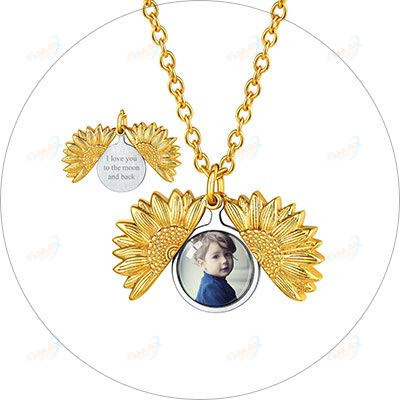 Picture Sunflower Locket for Women Customized Photo Memory Locket Necklace