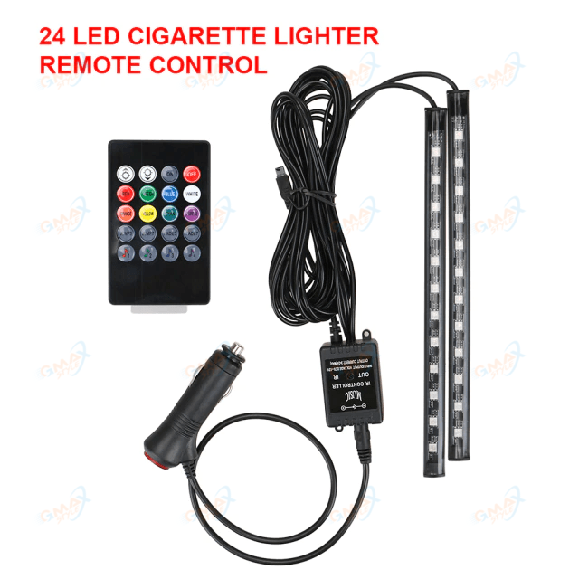 Car Interior Foot Light 24/36/48 LED Atmosphere Lamp Remote/Voice Control