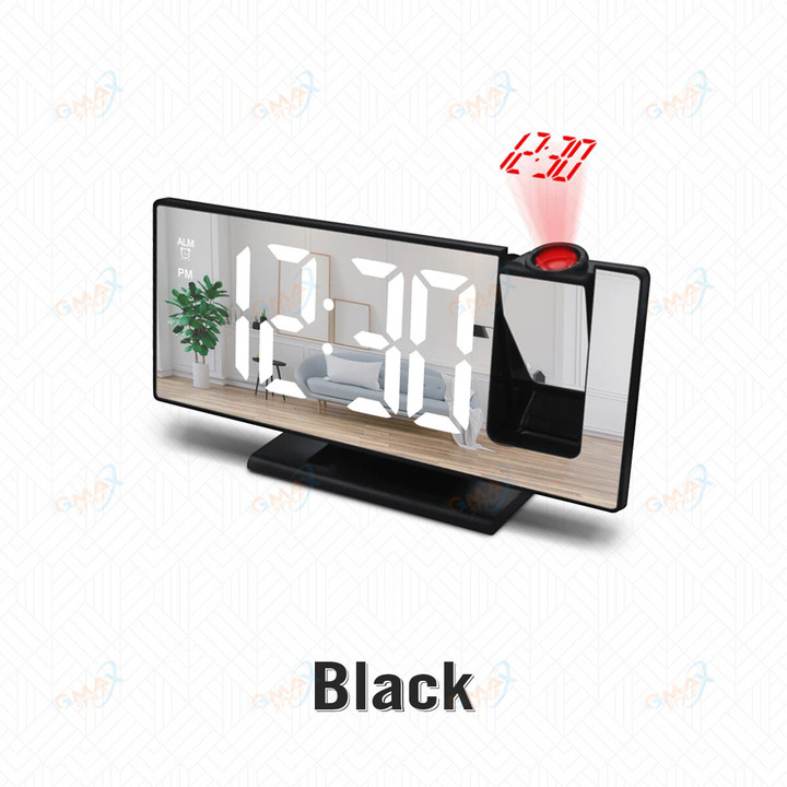 3D Projection Alarm Clock Makeup LED Mirror