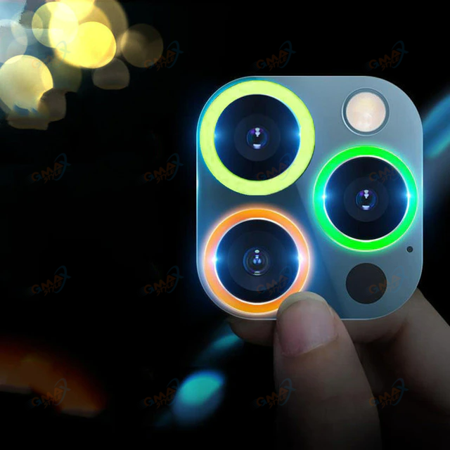 Luminous Camera Ring Glass Camera Lens Protectors for iPhone 11 to iPhone 13 Pro Max