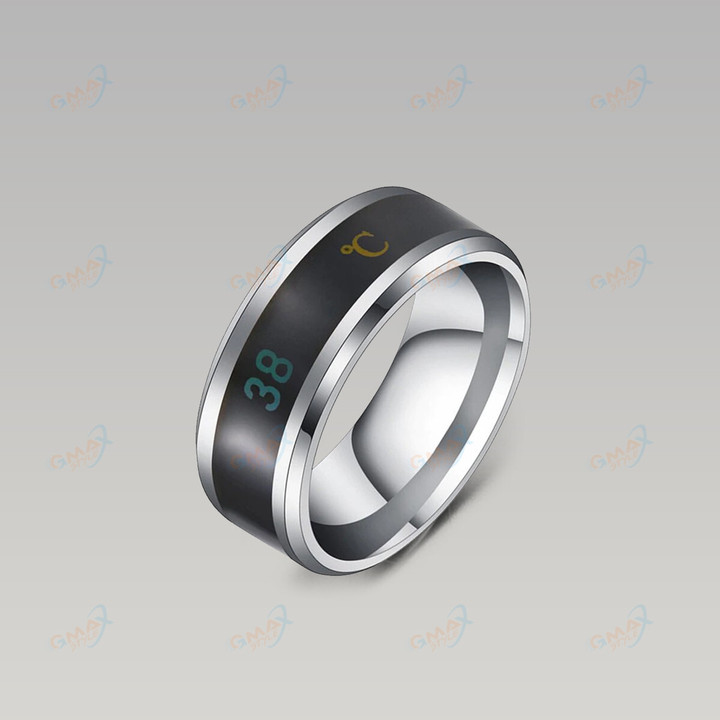 Multifunctional Waterproof Smart Temperature Display Couple Ring
