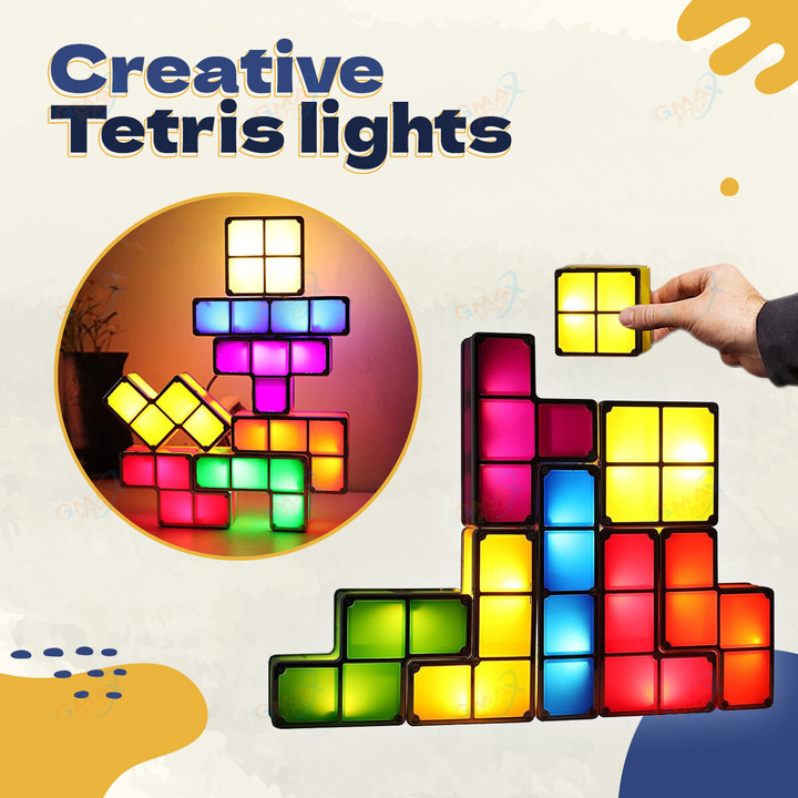 Tetris Puzzle LED Night Light Induction Stackable Constructible Block