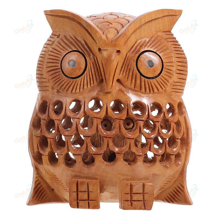 Hand Carved Owl Micro Landscape Owl Decoration Home Owl Crafts