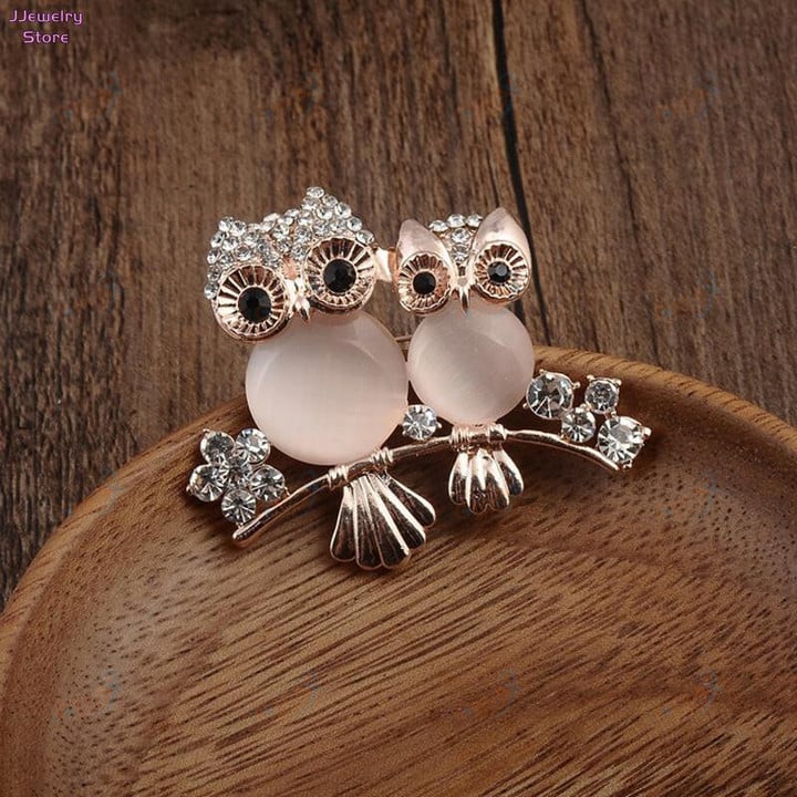 1pc Owl Brooches For Wedding Bouquet Vintage Wedding Hijab Scarf Pin Up Buckle Femininos Brooches Couple Collar Jewelry Pins