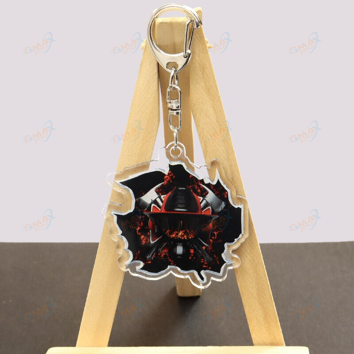 Fire Dept Sign Keychain Firefighter Symbol Acrylic Pendant Key Chains Double Sided Bag Keyring Fireman Jewelry Accessories Gifts