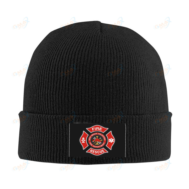 Fire Rescue Firefighter Beanie Cap Unisex Winter Warm Bonnet Knit Hat Street Outdoor Ski Skullies Beanies Hats For Men Women