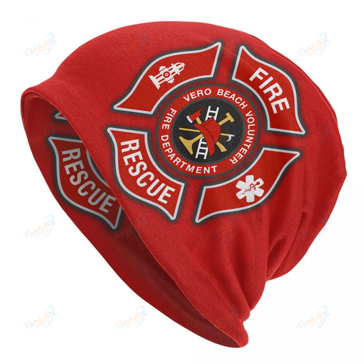 Fire Rescue Firefighter Bonnet Beanie Knitted Hat