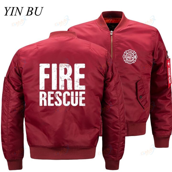 Men's Outwear Bomber Jackets Fire Rescue Firefighter Fireman Pilot Air Military Motorcycle Windbreaker Thick Coat Oversized 5XL