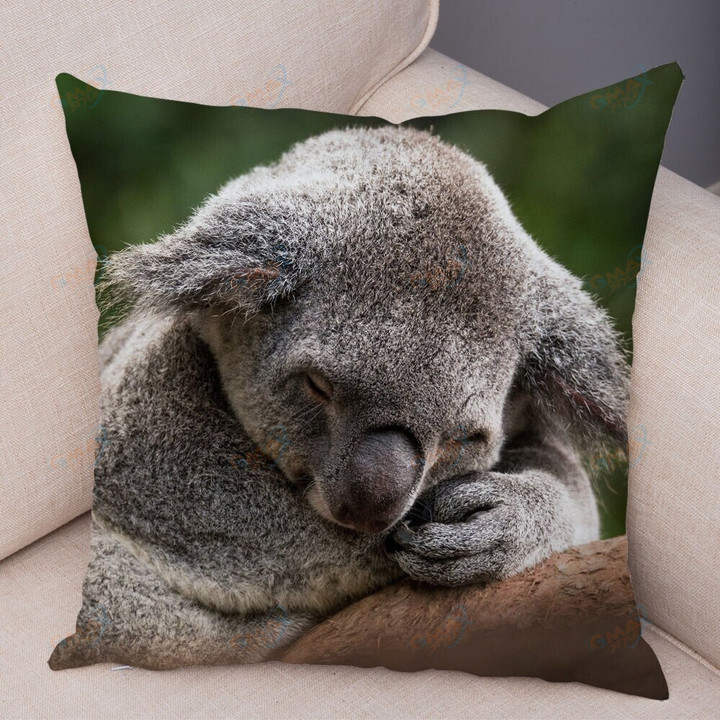 Koala Cushion Cover Wild Animal Pattern Print Pillowcase