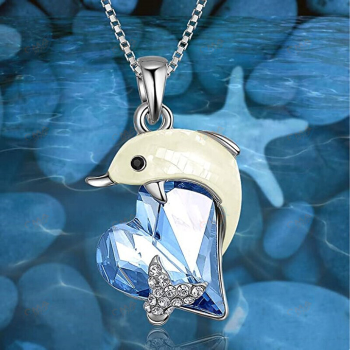 Dolphin Pendant Necklace Ladies Unique Personality Jewelry
