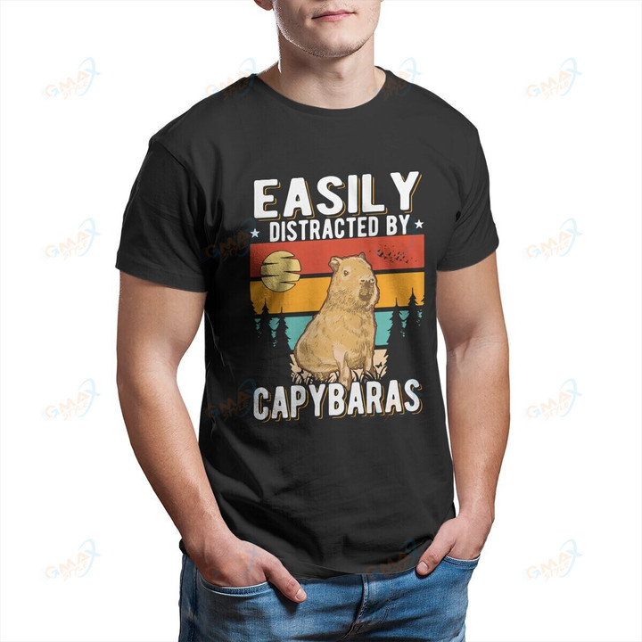 Men Easily Distracted by Capybaras T Shirts