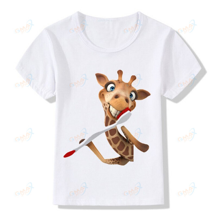 Cute 3D Giraffe Funny Children T-shirt