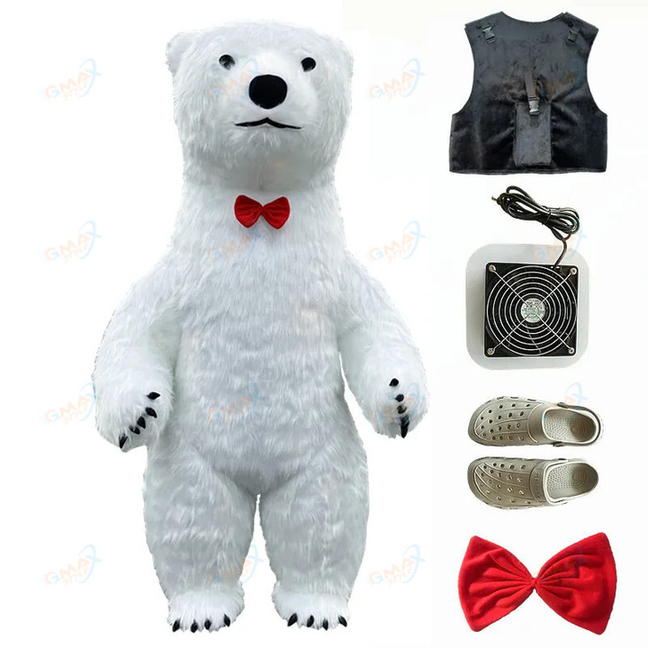 Polar Bear Mascot Inflatable Clothing Birthday Party Role