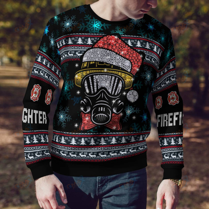 FIREFIGHTER UGLY CHRISTMAS SWEATER