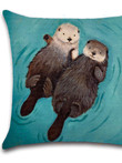 Pillow Case Romantic Otter Print Cushion Cover