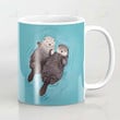 Otter Romantic Otters Holding Hands Personalized Ceramic Coffee Mug