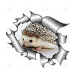 Creative Ripped Metal Design with Cute Hedgehog Car Sticker Accessories