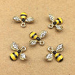 Enamel Bee Charm for Jewelry Making Cute Earring Pendant Bracelet Necklace Accessories
