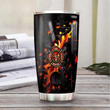 20oz Firefighter Skull Tumbler Birthday Gift for Dad Husband Black Stainless Steel Double Wall Vacuum Insulated Travel Mug