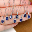 High Quality Blue CZ Sunflower Shaped Necklace for Women Silver Color Fashion Versatile Neck Jewelry Nice Gift for Friend