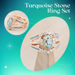 Turquoise Stone Ring Set