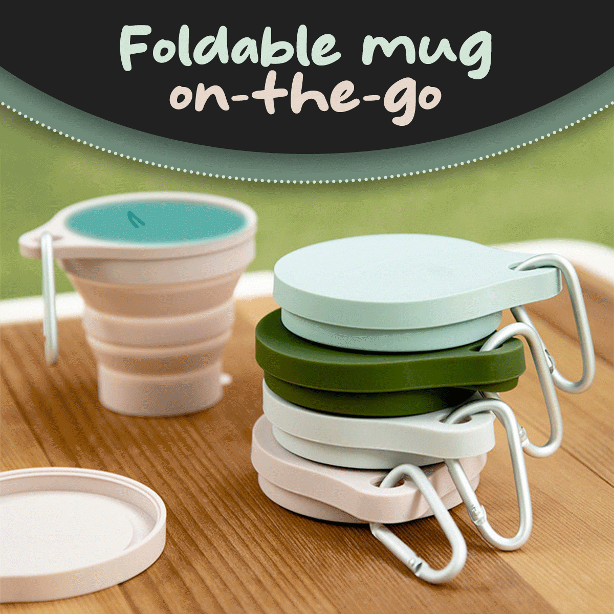 Mini Portable Retractable Folding Cup Outdoor Travel Coffee Mug with Lid