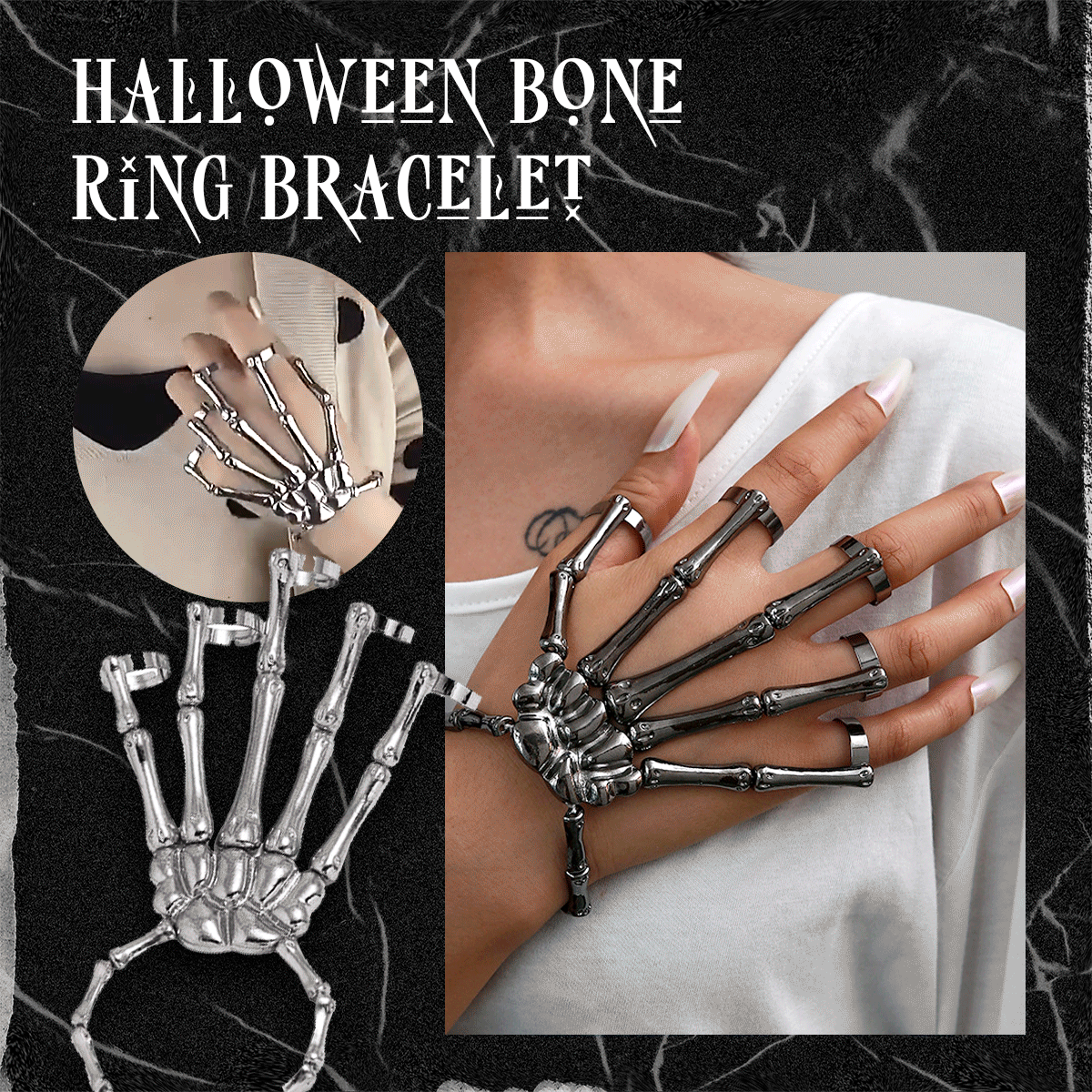 Women's Halloween Ring Bracelet All-in-One Chain