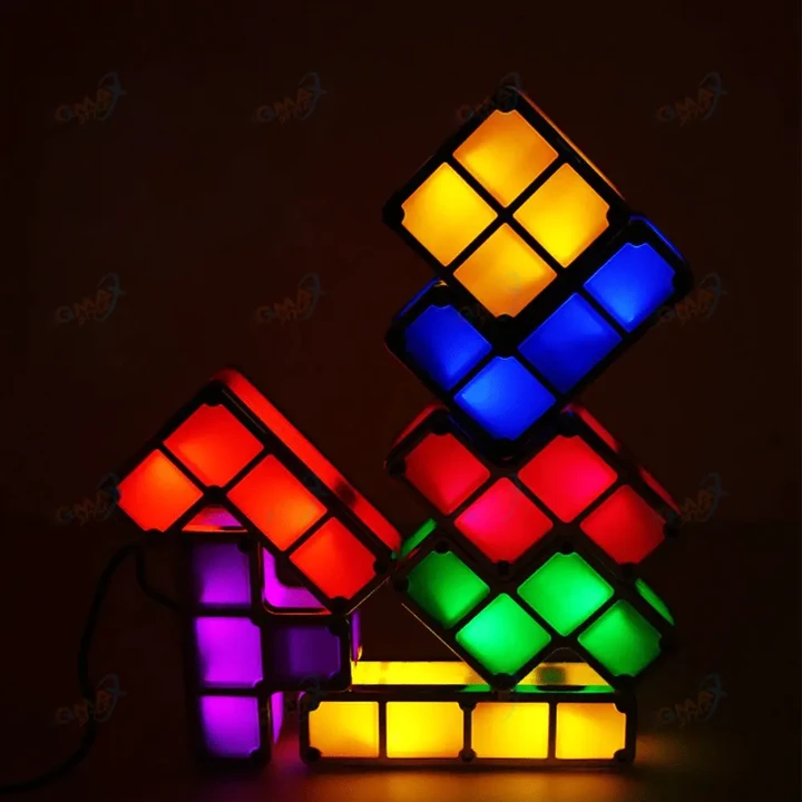 Tetris Puzzle LED Night Light Induction Stackable Constructible Block Worldwide