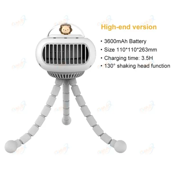 Auto Rotation 4-gear Wind Handheld Mini Chargeable Stroller Fan Worldwide