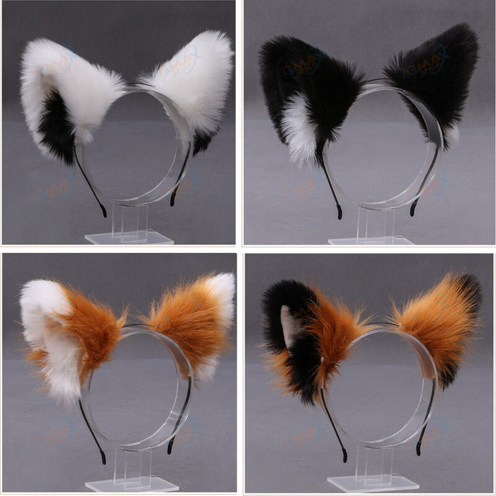 Cute Cat Fox Fur Ear Hair Hoops Night Party Club Cosplay Hairband
