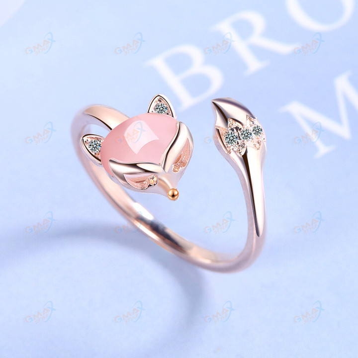 Simple ring female fresh fox ring simple temperament synthetic index finger ring rings for women