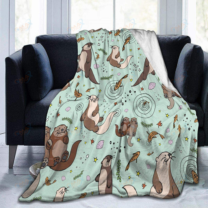 Otters Micro Fleece Blanket Comfy Premium Flannel Fleece Blanket Comfortable