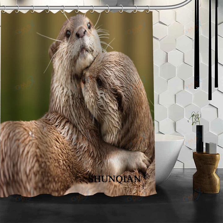 Otter Shower Curtain Funny Curtain For Bathroom