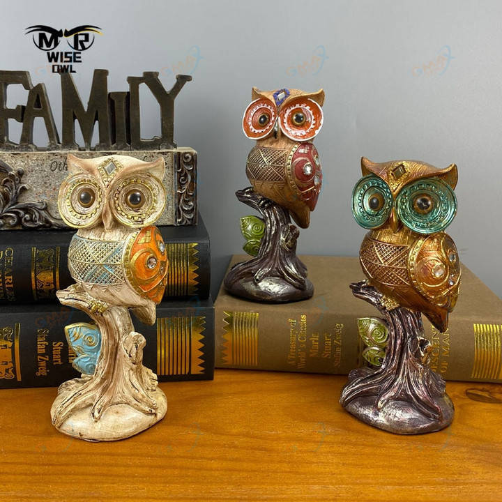 Owl Statue Simulation Animal Figurines Creative Home Decor