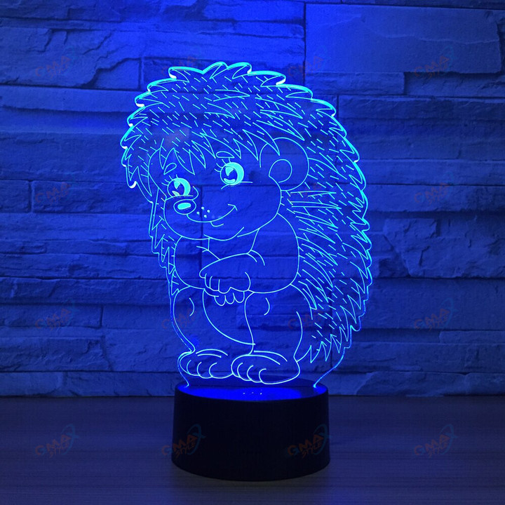 USB LED Custom Hedgehog Acrylic 3D Night Light Colorful Remote Stereo Night Light Creative Gift Night Light