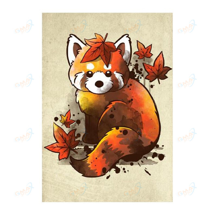 Red panda Canvas Wall Animal Abstract Art Print Modern Poster Wall Pictures Living Room Decor