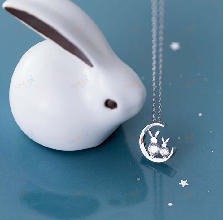 Rabbit Pendant Necklace Cute Women Animal Collarbone Jewelry Girl Gifts