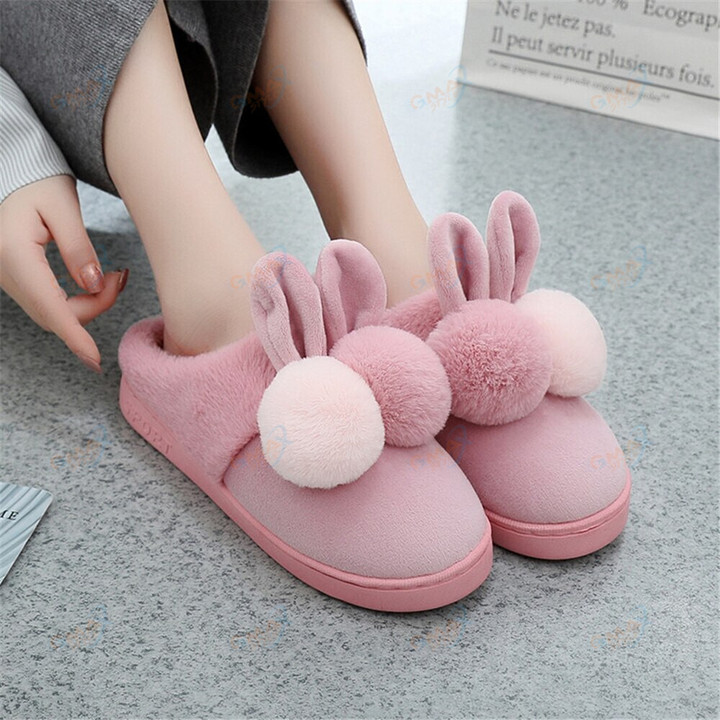 Cute Rabbit Slippers Men Women Flop Soft Non-slip Women Home Slippers