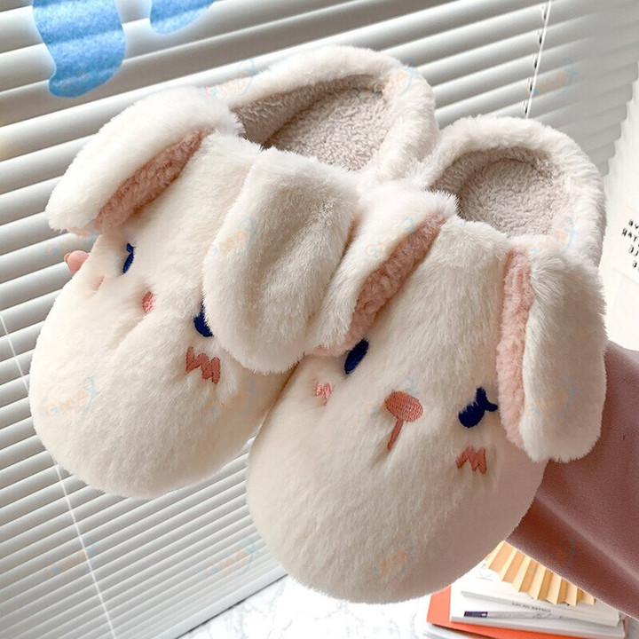Cute Rabbit Slippers Winter House Furry Slippers