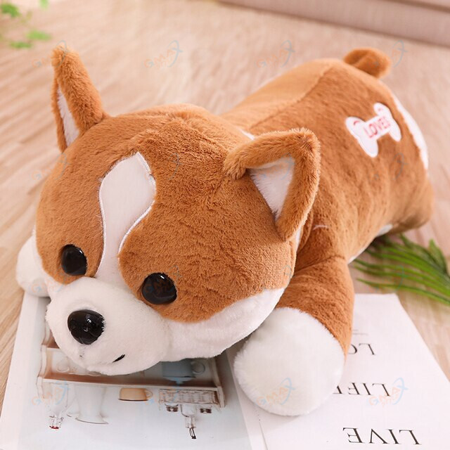Lovely Corgi Dog Plush Toy Stuffed Soft Animal Shiba Inu Chai Pillow Cartoon Christmas Gift for Children Girls