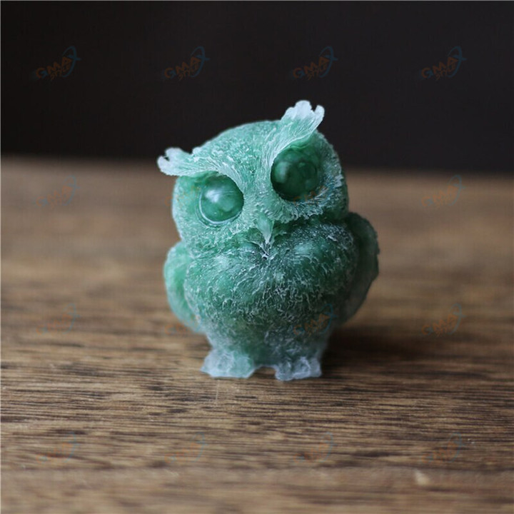 Natural Stone For Crafts Crystal Rubble Owl Figurines Ornaments Room Home Desktop Decor Accessories Cute Little Gift
