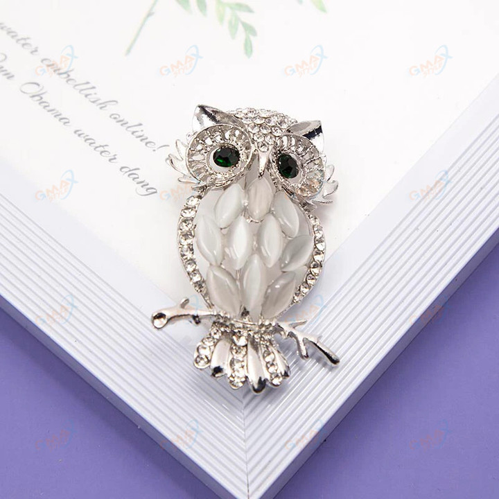 Cartoon Owl Brooches for Wedding Bouquet Vintage Hijab Scarf Sweater Coat Pin Up Buckle Femininos Brooches Collar Jewelry Pins