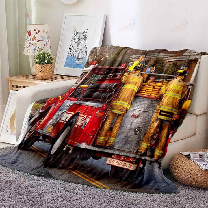 Throw Blanket Fleece Warm Cozy Soft Blanket for Couch Bed TV Blanket Firefighters Blanket Lightweight Firefighters Fire Flannel