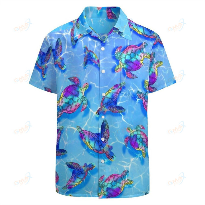 Turtle Shirts Clothes Lapel
