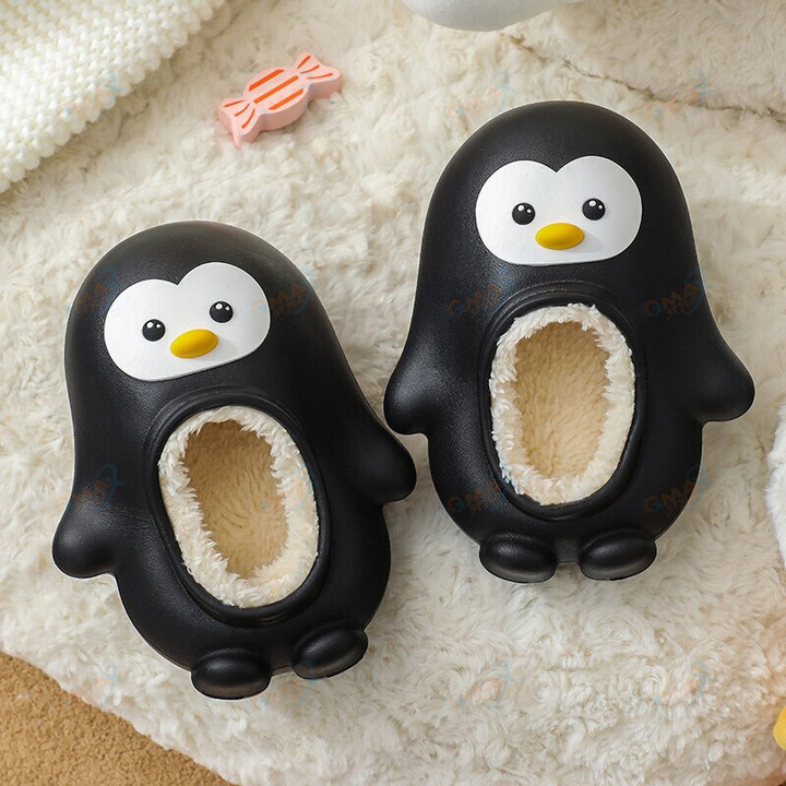 Cute Penguin Boys and Girls Winter Slippers