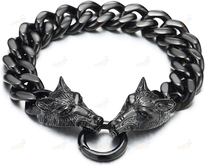 Wolf Head Bracelet for Men