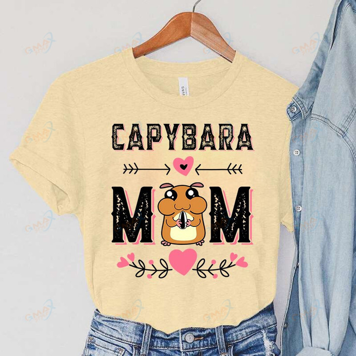 Capybara Mom Print T-shirts