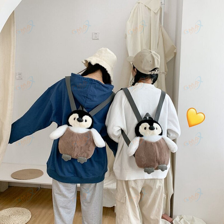 Cute Penguin Plush Backpack For Girls