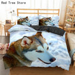 3D Huskie Dog Bedding Set Cute Animal Print Duvet Cover Queen King Size 2/3pcs Polyester Comforter Covers Home Textile Quilt